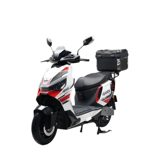 Електроскутер Garow «L850» GR-2880, двигун 2999W, акумулятор 72V 48Ah літій-залізо-фосфатний, біло-червоний, колеса 12" фото westvelo.com