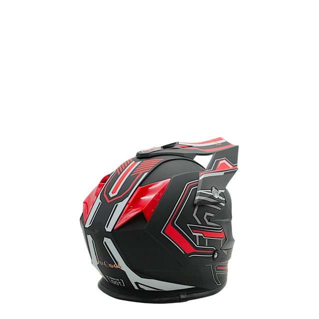 Шолом, закритий крос/ендуро (XL 61-62) АТV Forsage Rider 031 чорно-червоний матовий з дашком + окуляри фото westvelo.com