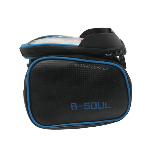 Сумка на раму B-SOUL 2x-стороння + місце для телефону, синя фото westvelo.com
