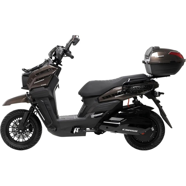 Електроскутер Corso «BLACKFURY» BF-178095, двигун 2800W, акумулятор 72V 40Ah літій-залізо-фосфатний, коричневий, колеса 12" фото westvelo.com