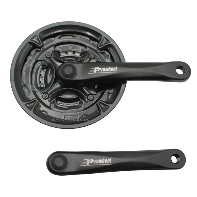 Система шатунів мтв мала PROWHEEL. AL чорна (24/34/42Т) L-175мм.