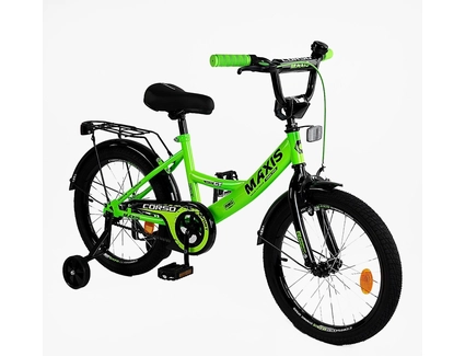 Дитячий велосипед 20 ST Corso «MAXIS» CL-20457 салатовий, ручне гальмо, дзвіночок, сидіння з ручкою, додаткові колеса