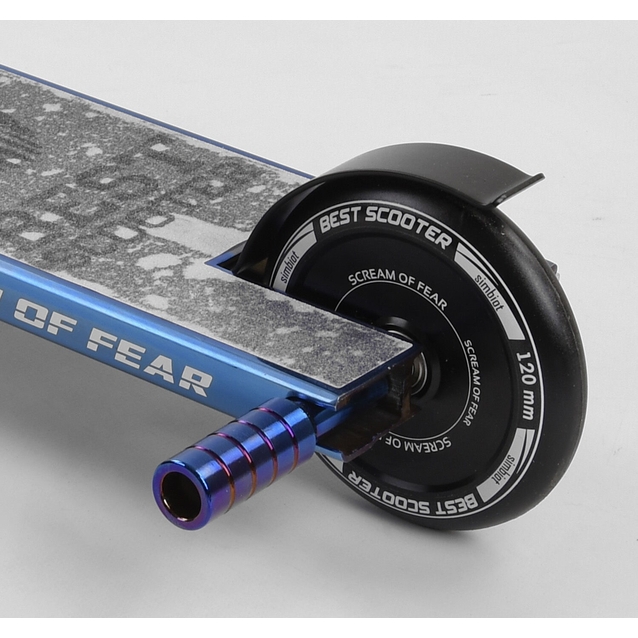 Самокат трюковий Best Scooter «SIMBIOTE-1» 44374 синій, HIC-система, пеги, AL диск та дека, колеса PU Ø120mm, ширина керма - 57 см фото westvelo.com