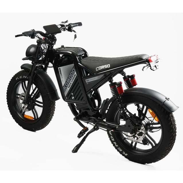 Електрофетбайк 20 ST Corso «KOMODO MAX» KM-84309 сталь, двигун 1200W, акумулятор 60V 21Ah літієвий, (к-т SHIMANO) чорний, литі колеса фото westvelo.com