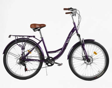 Міський велосипед 26 ST Corso «VIOLA» VL-26914 сталь 17", (к-т SHIMANO) темно фіолетовий