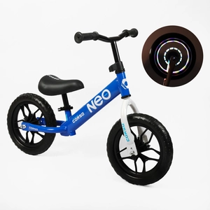 Велобіг 12 Corso, колеса - EVA (піна), сталева рама «NEO» EN-30811 синій, підставка для ніг