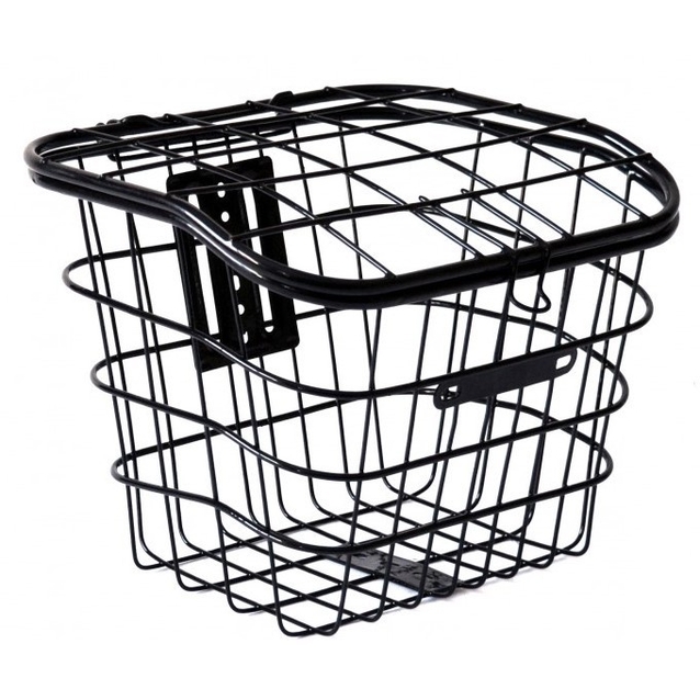Кошик металевий з кришкою, "28" чорний фото westvelo.com