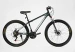 Велосипед 27.5 AL Corso «LEGEND» LG-27963 алюміній 15,5", (к-т SHIMANO) сіро-чорний