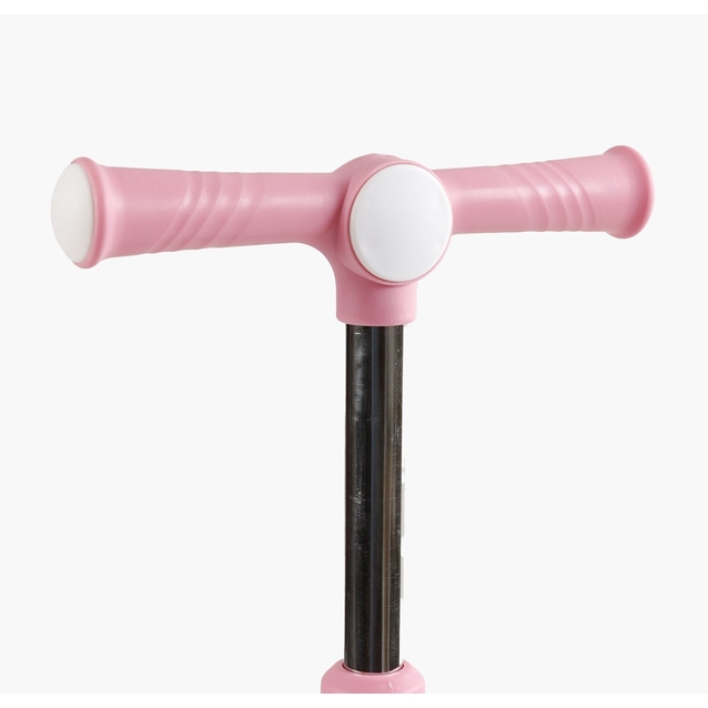 Самокат дитячий 3-х колісний, Skyper CL-4180 рожевий, колеса PU Ø125mm зі світлом, українське озвучування, підсвічування платформи, кермо складне фото westvelo.com