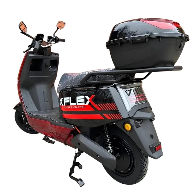 Електроскутер Corso «FLEX» FL-977328 двигун 1500W, акумулятор графеновий 72V/35Ah, червоний, колеса 10" + 1 ящик. акум фото westvelo.com