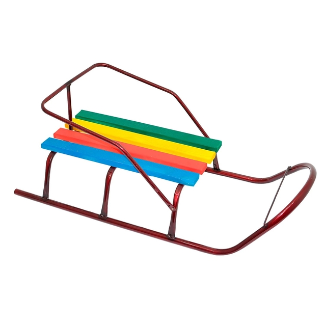 Сани без ручки, круглі полози, бордові фото westvelo.com