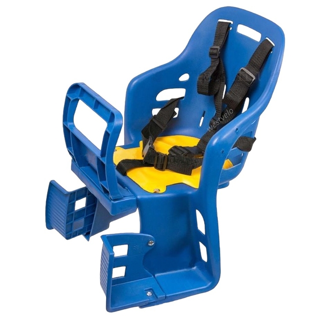 Крісло дитяче, пластик, на зад. багажник, "JLD" з м'ягкою підкладкою, синє фото westvelo.com