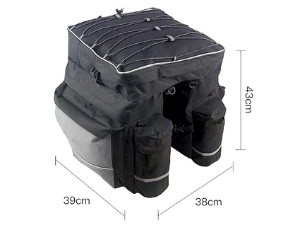 Сумка на багажник двох-стороння чорно-сіра