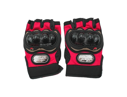 Мото рукавиці (M) "PRO BIKER" (MCS‑04) чорно-червоні (з відкритими пальцями )