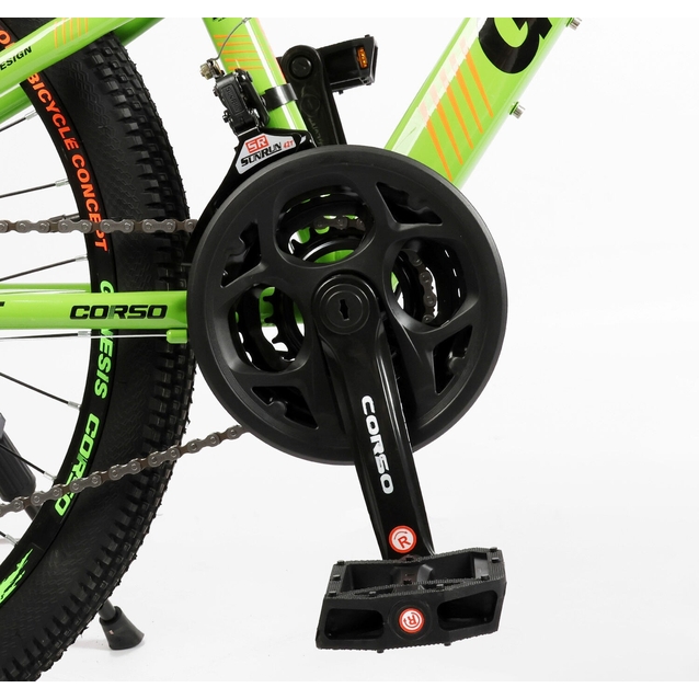 Велосипед 24 ST Corso «GENESIS»  G-24377 сталь 11", (к-т SunRun) салатовий фото westvelo.com