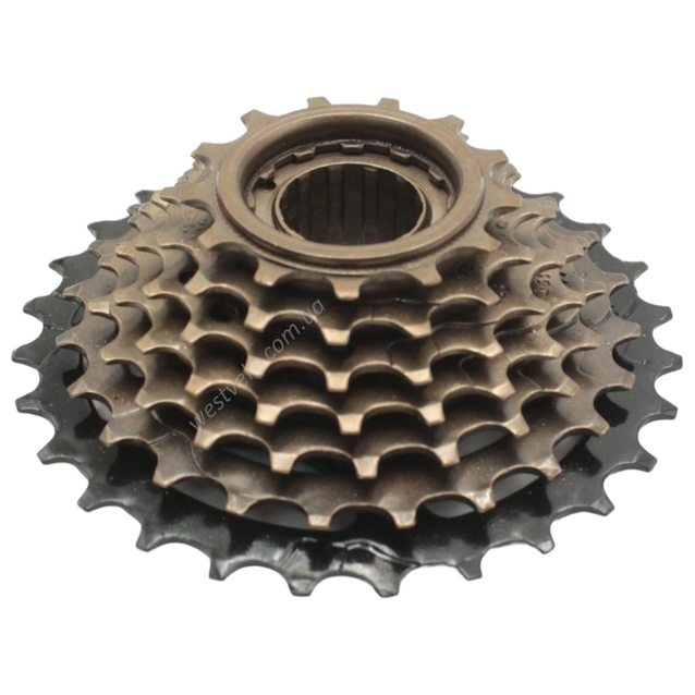 Зірка задня різьбова 7-рик CROSSRIDE чорно-коричнева (13-28T) фото westvelo.com