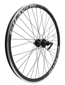 Колесо 27,5 зад, обід 2-ний чорний, втулка. AL. NECO на касету (8-10S), диск 6 бол, ексцентрик, чорна спиця (Gravity)