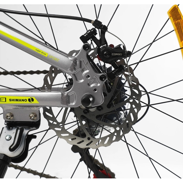 Велосипед 24 AL Corso «KORD» KD-85009 алюміній 11", (к-т SHIMANO) графітово-жовтий