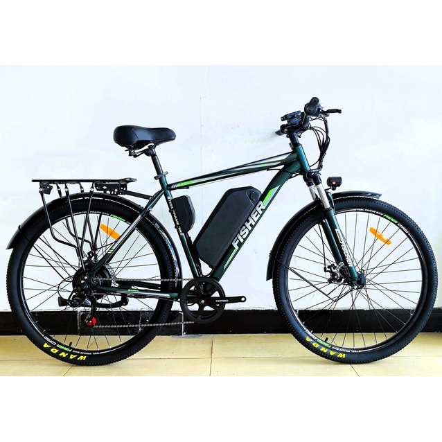 Електровелосипед 29 ST Corso «FISHER» FH-46620 сталь 22, двигун 600W, акумулятор 48V20Ah літієвий (к-т SHIMANO) зелений фото westvelo.com