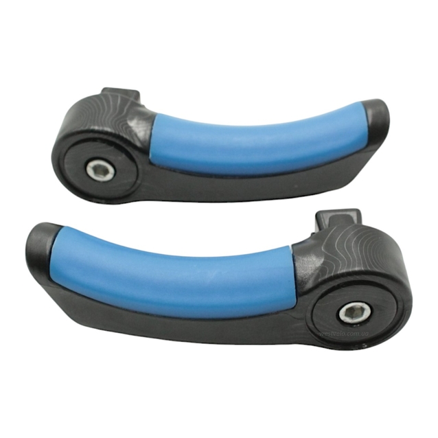 Роги руля (кріплення в руль) пластикові чорні з синіми вставками L-100мм. фото westvelo.com