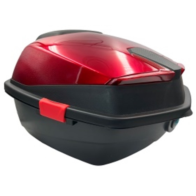 Кофр (багажник) для мотоцикла задній "A22" (41×41×29) чорно-червоний фото westvelo.com