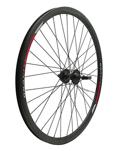 Колесо 27,5 перед, обід 2-ний чорний дисковий, втулка AL. NECO MS37F, диск 6 болтів,ексцентрик, чорна спиця