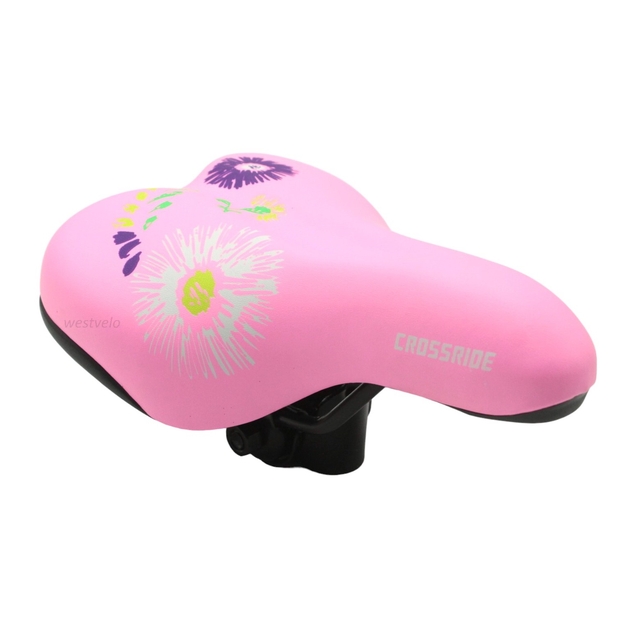Сідло дитяче CROSSRIDE №327-2, рожеве (230X140) пластмасова основа фото westvelo.com