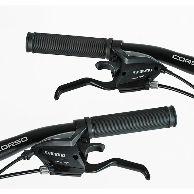 Велосипед 26 AL Corso «SPIDER» SP-26800 алюміній 13", (к-т SHIMANO) чорно-червоний, литі диски