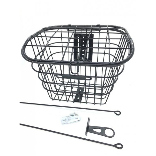 Кошик металевий з кришкою, "28" чорний фото westvelo.com