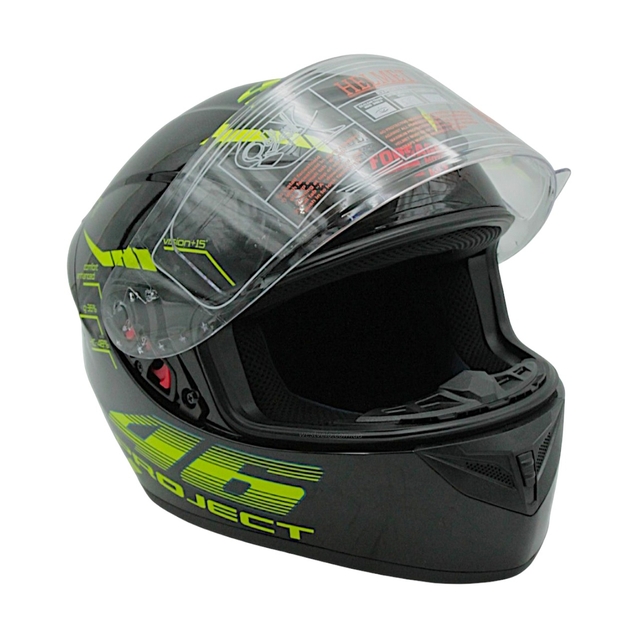 '''Мото шолом, закритий (M)  "222" Чорно-зелений, глянцевий фото westvelo.com