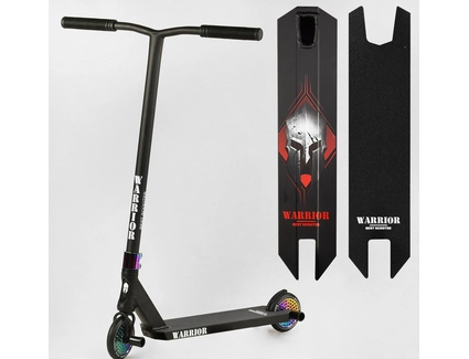Самокат трюковий Best Scooter «WARRIOR» Т-60738 чорно-червоний, HIC-система, пеги, AL диск та дека, колеса PU Ø120mm, ширина керма - 58 см