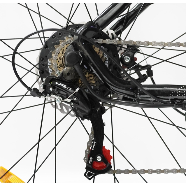 Електровелосипед 29 ST Corso «SPLIT» SP-78019 сталь 19, двигун 350W, акумулятор 36V13Ah літієвий (к-т SHIMANO) чорно-червоний фото westvelo.com