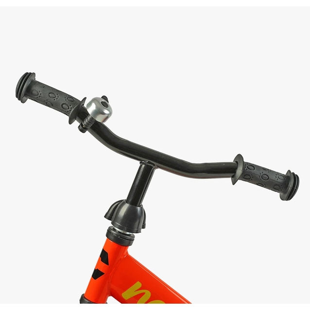 Велобіг 12 Corso надувні колеса, сталева рама «NAVI» NV-12938 помаранчевий, підніжка, підставка для ніг, дзвіночок фото westvelo.com