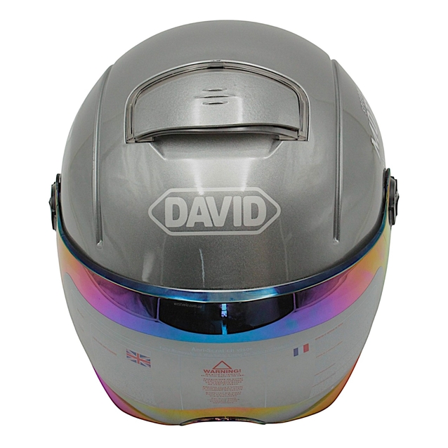 Мото шолом підлітковий, відкритий (M‑XL) DAVID S310C сірий глянцевий (ABS) фото westvelo.com