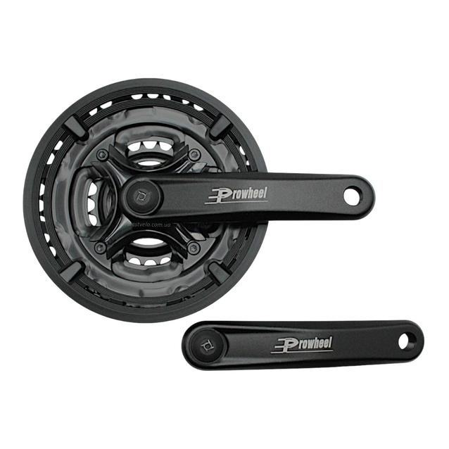 Система шатунів мтв мала PROWHEEL. МА-AT45. AL чорна (24/34/42Т) L-170мм. фото westvelo.com
