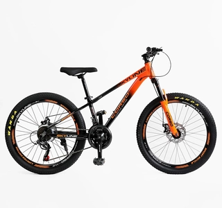 Велосипед 24 AL Corso «SKYLINE» SL-50703 алюміній 11", (к-т SHIMANO) чорно-помаранчевий