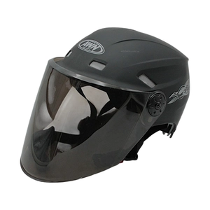 Мото шолом, відкритий (56-62см) AWN (144), чорний матовий, регулятор розміру (мото/вело/самокат)