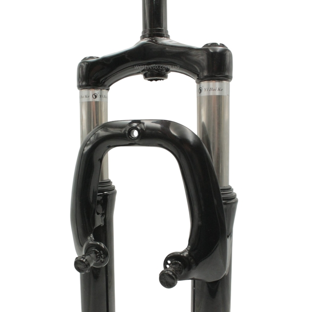 Вилка 26 аморт. різьб. Ø25.4мм V-brake + disk. шток L-200mm р.з L-60mm чорна фото westvelo.com