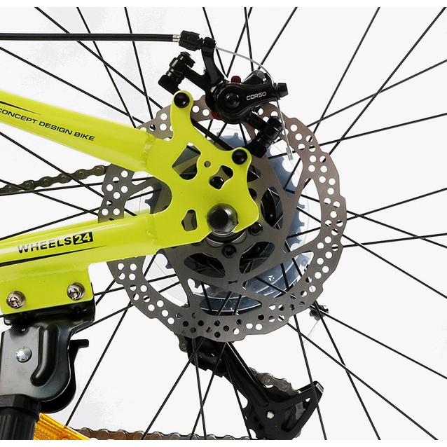 Велосипед 24 ST Corso «RIDER» RD-24880 сталь 11", (к-т LTWOO-A2) жовтий фото westvelo.com