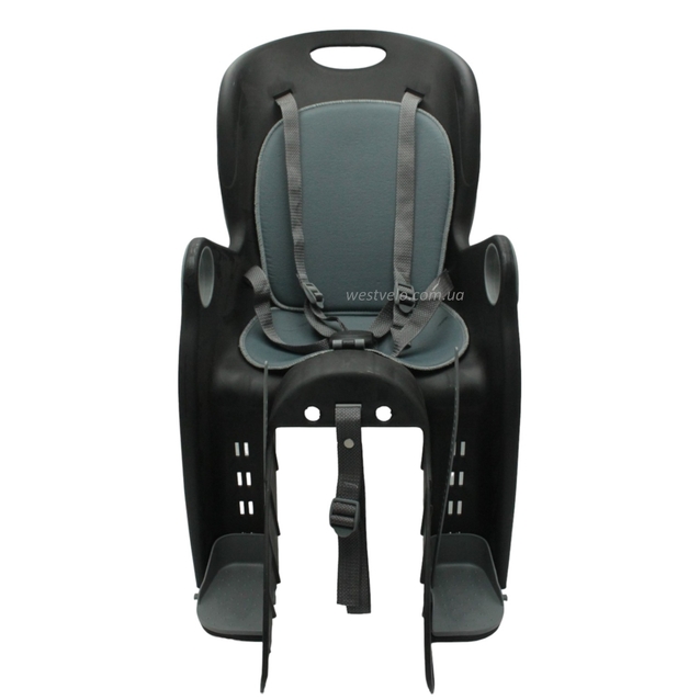 Крісло дитяче, пластик, на зад. багажник, "BQ-8A" з м'ягкою підкладкою, чорне фото westvelo.com