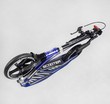 Самокат дитячий 2-х колісний, PU Best Scooter 49804 чорно-синій, колеса Ø230-200mm, AL, 1 амортизатор передній, ФАРА, затискач керма фото westvelo.com