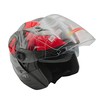 Мото шолом, відкритий (S) (55-56см) BLD-708 "Raptor" чорно-червоний глянець з відкидними окулярами фото westvelo.com