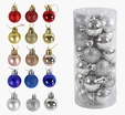 Новорічні прикраси 24 шт, 5 видів, кульки, D = 3 см, в слюді, ВИДАЄТЬСЯ ТІЛЬКИ МІКС ВИДІВ (C 67709) фото westvelo.com