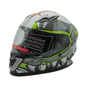 Мото шолом, закритий (L 59-60) VLAND M62-Dino, інтеграл, зелений, глянцевий