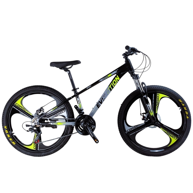 Велосипед 26 AL Corso «EVOLUTION» EV-26470 алюміній 13", (к-т SHIMANO) чорно-сіро-жовтий фото westvelo.com