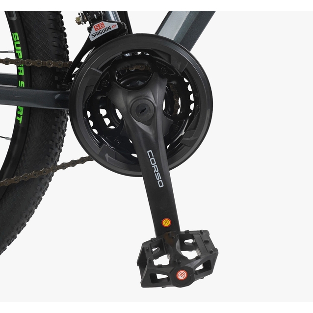 Велосипед 29 AL Corso «PROJECT» T-29046 алюміній 17", (к-т Saiguan) графітово-салатовий фото westvelo.com