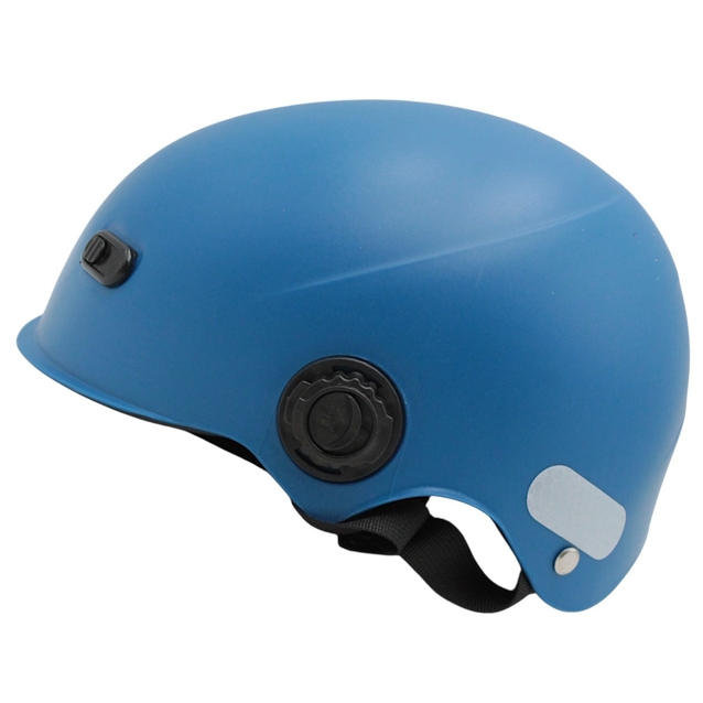 Мото шолом дитячий, відкритий (886), синій матовий, регульовані застібки з катафотом (мото/вело/самокат) фото westvelo.com