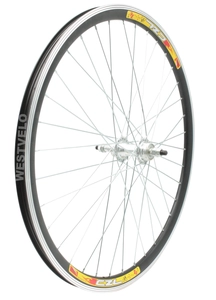 Колесо 24 зад, обід 2-ний чорний, втулка AL  на віночках, диск різьба (Gravity)