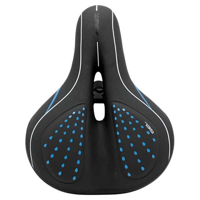 Сідло на демпферах з отвором AVANTI № 189 GEL, чорне з крапками (сині) фото westvelo.com