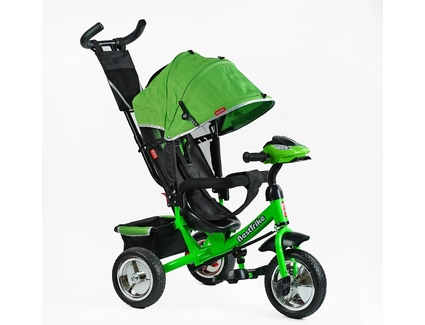 Дитячий велосипед 3-х колісний з батьківською ручкою, з дашком, колеса - EVA (піна) Best Trike 6588/68-945 салатово-чорний